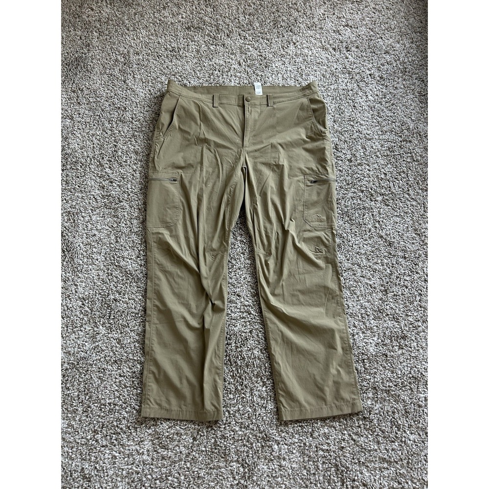LL Bean Pants Mens 42x32 Beige Cresta Hiking Cargo Water Resistant Nylon Stretch
